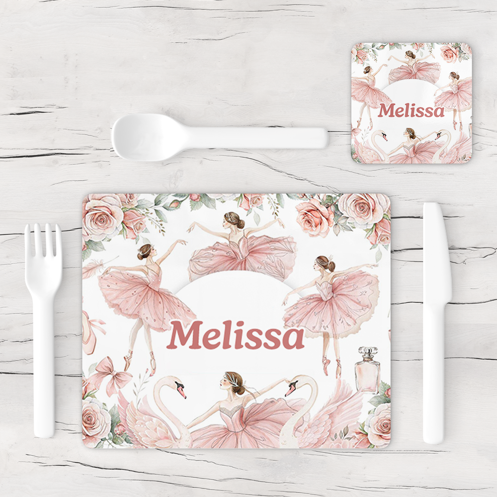 Personalised Ballerina Placemat & Coaster