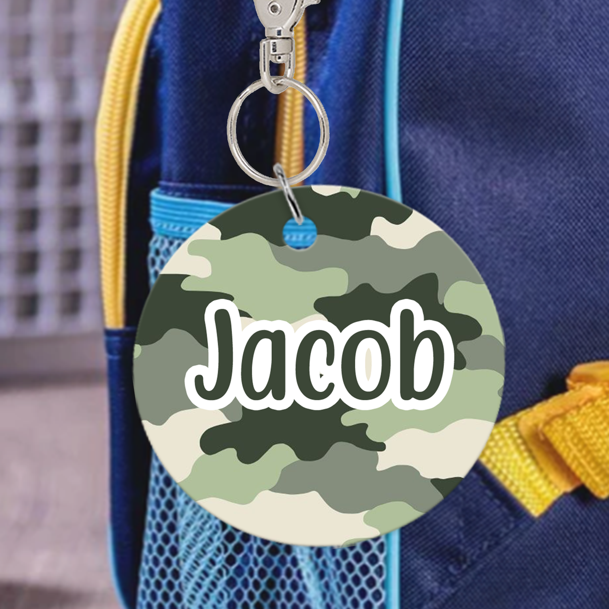 Green Camo Bag Tag