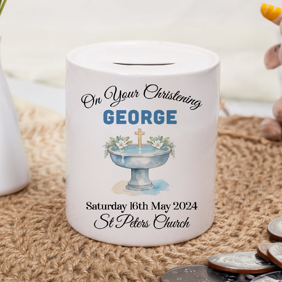 Christening Boys Money Box