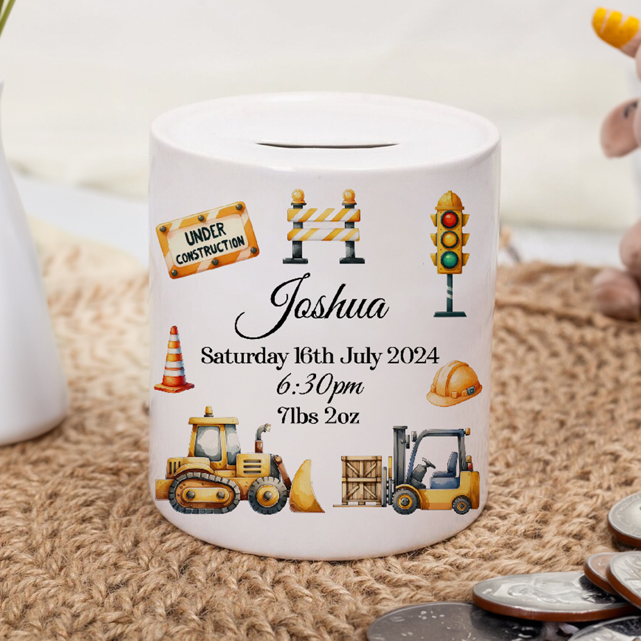 Construction Diggers Money Box