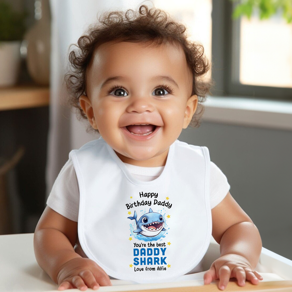 Happy Birthday You're The Best Shark Baby Bib