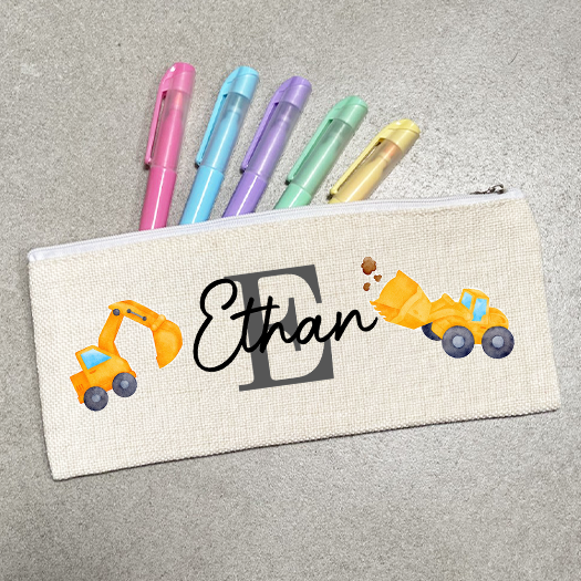 Construction Diggers Pencil Case