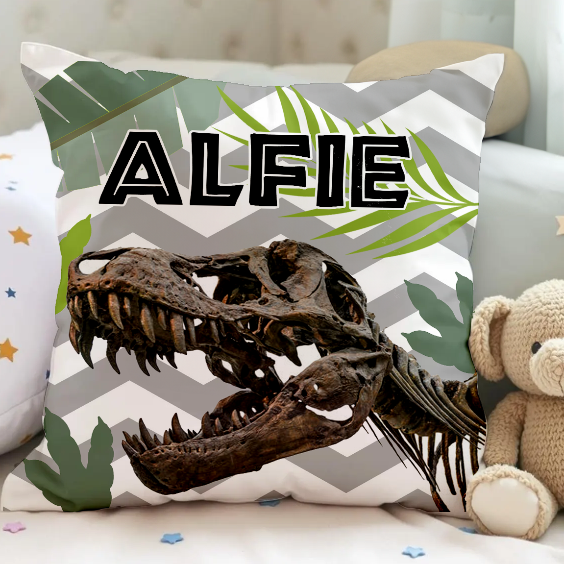 Personalised Dinosaur Cushion - Kids Custom Pillow