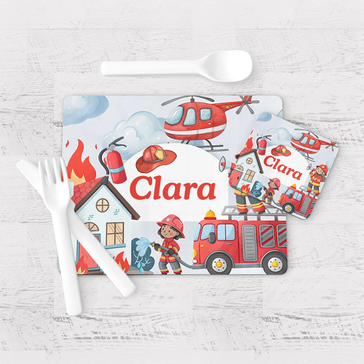 Firefighter Hero Placemat & Coaster