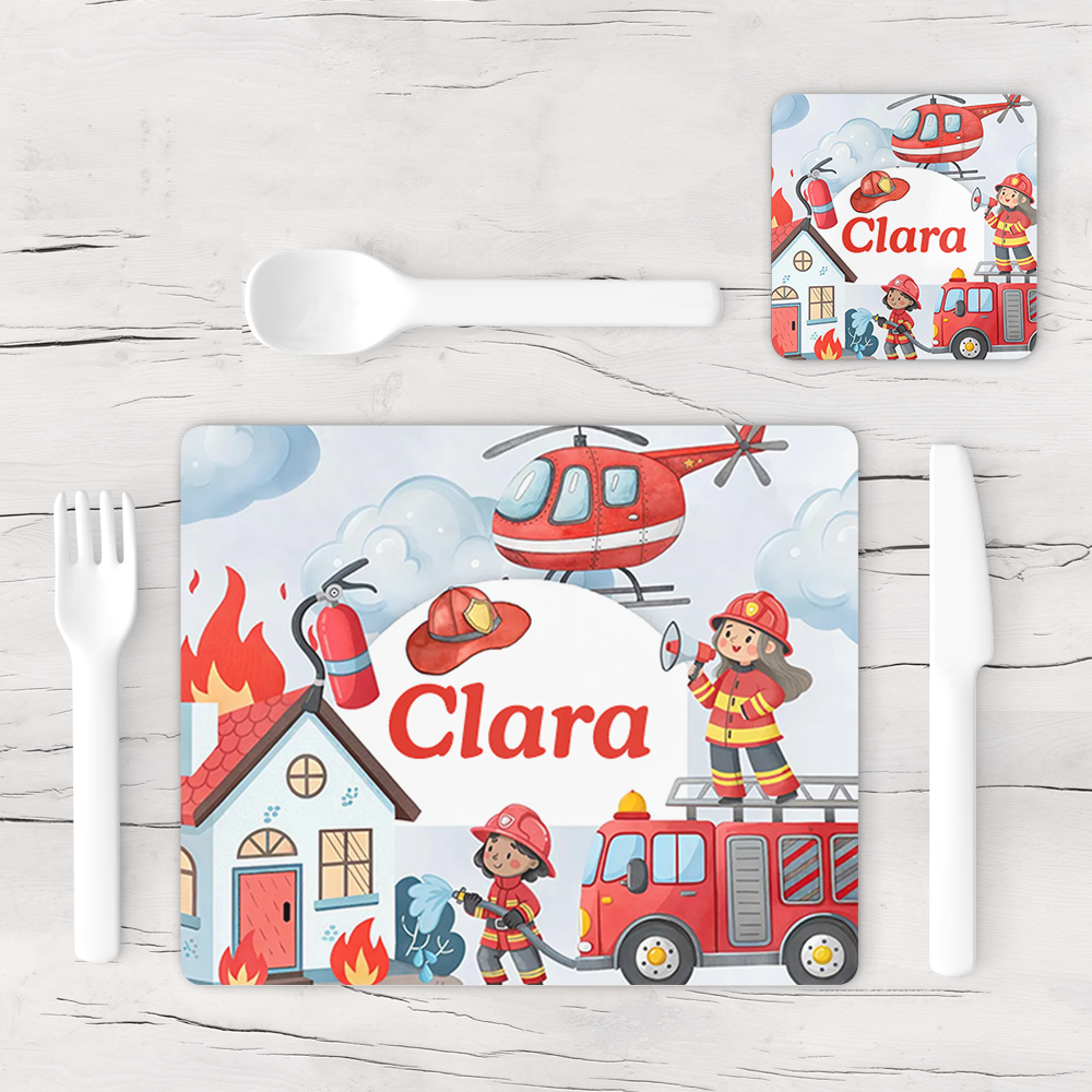 Firefighter Hero Placemat & Coaster