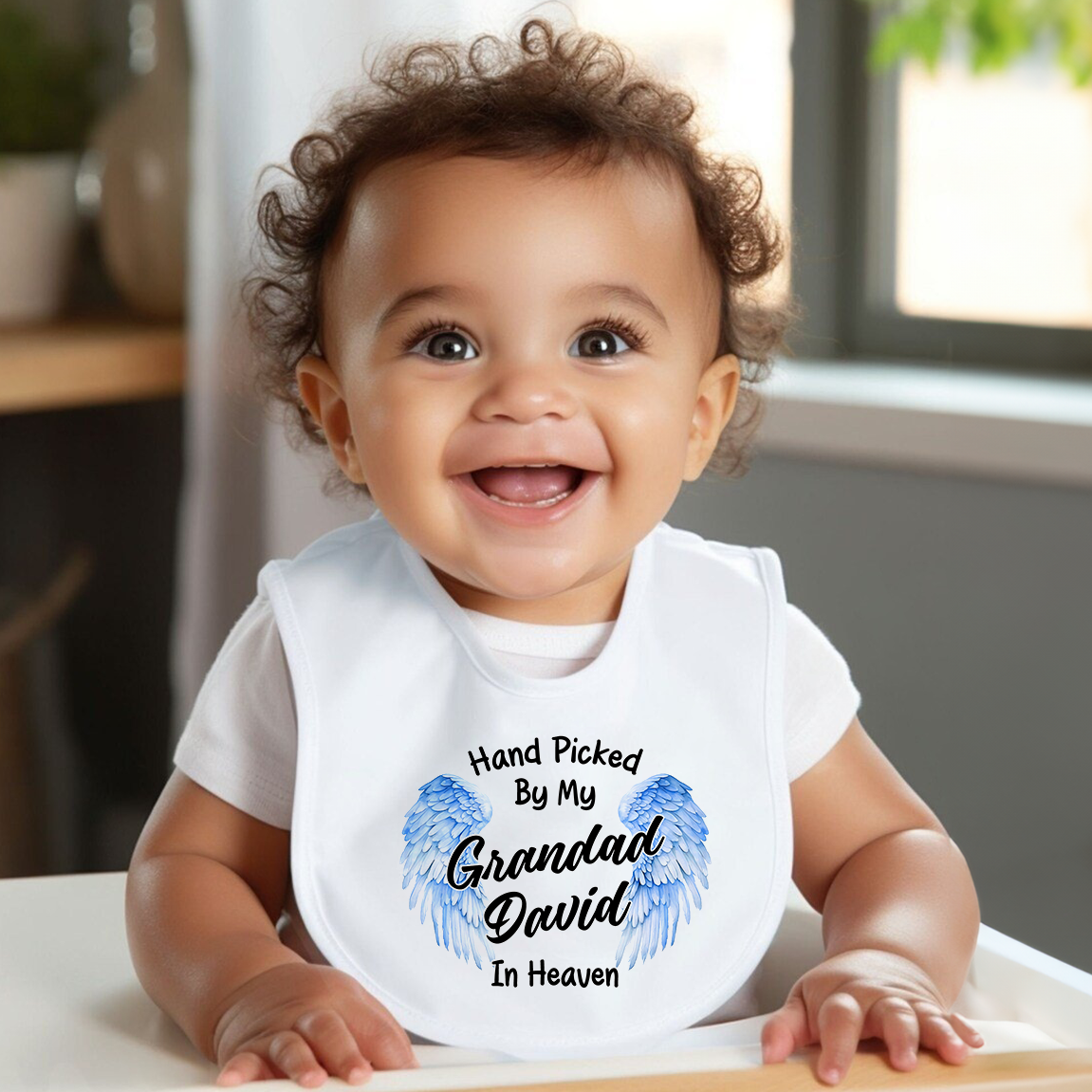Handpicked By My In Heaven Blue Wings Baby Bib