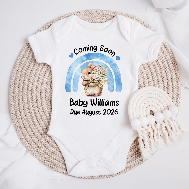 Blue Bunny New Baby Coming Soon Baby Grow