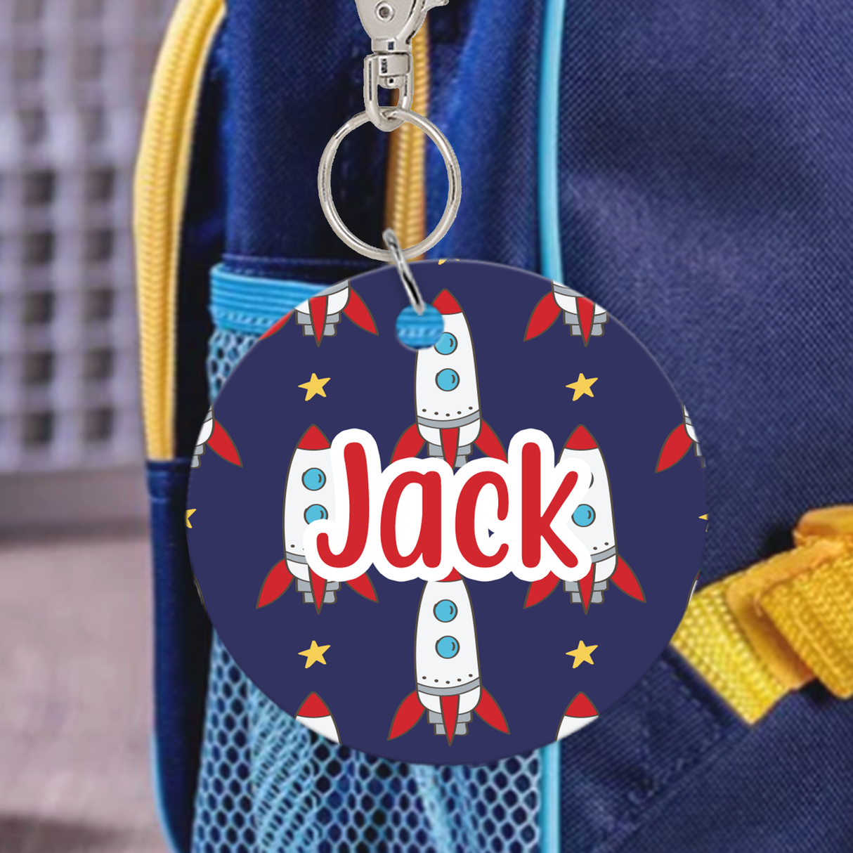 Space Rocket Bag Tag