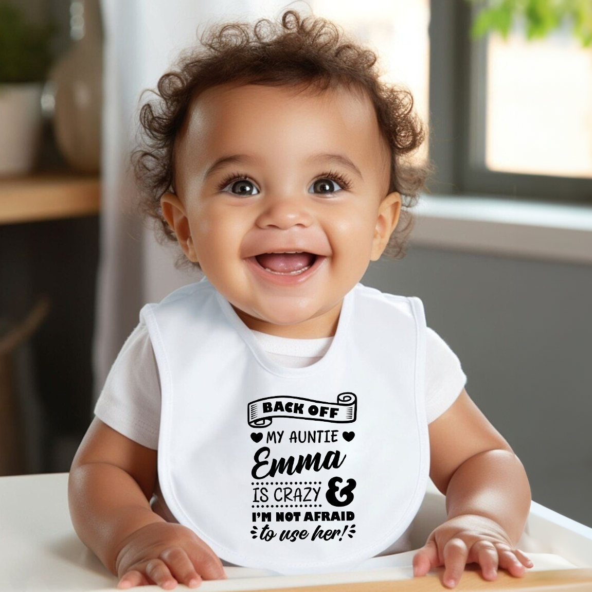 Back Off My Is Crazy & I'm Not Afraid Baby Bib