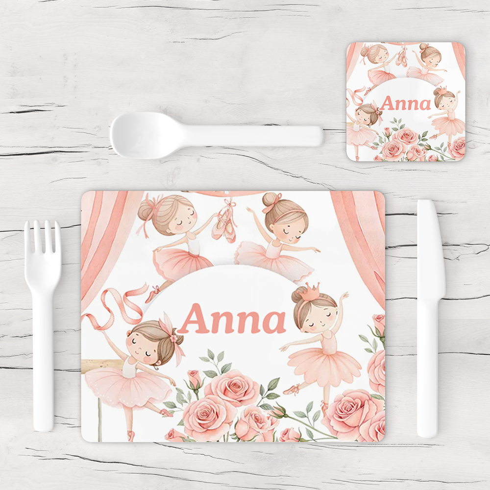 Personalised Ballerina Placemat & Coaster