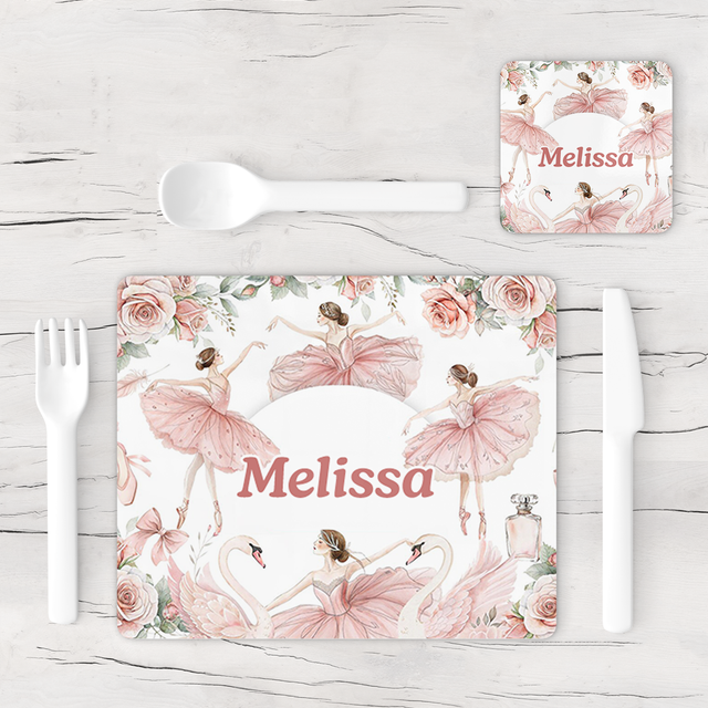 Personalised Ballerina Placemat & Coaster