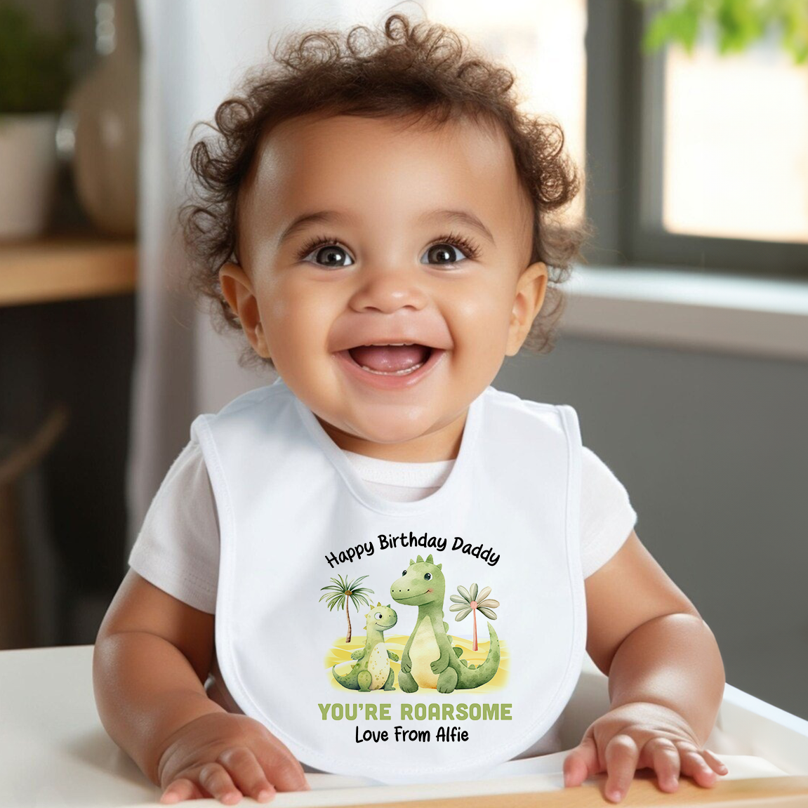 Happy Birthday You're Roarsome Baby Bib