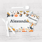 Construction Diggers Placemat & Coaster