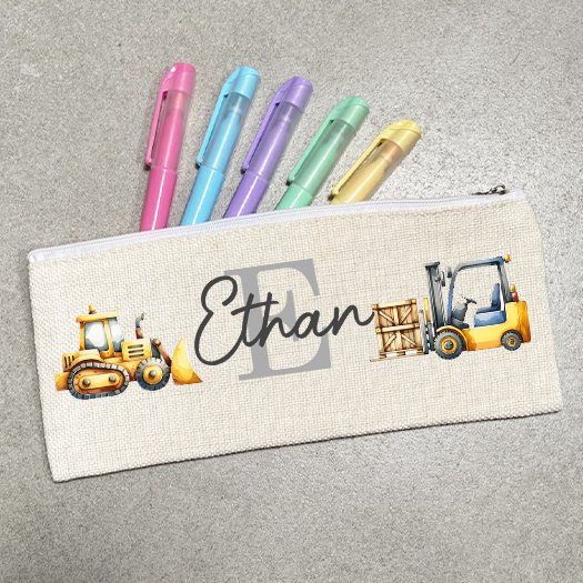 Construction Diggers Pencil Case