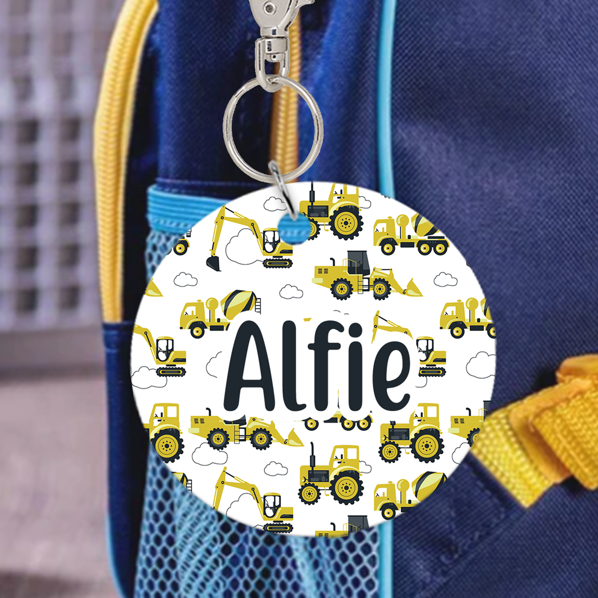 Construction Diggers Bag Tag