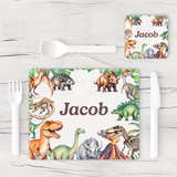 Personalised Dinosaur Placemat & Coaster