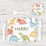 Personalised Dinosaur Placemat & Coaster