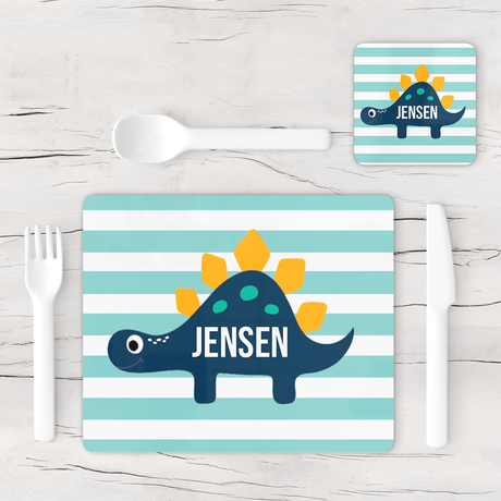 Personalised Dinosaur Placemat & Coaster