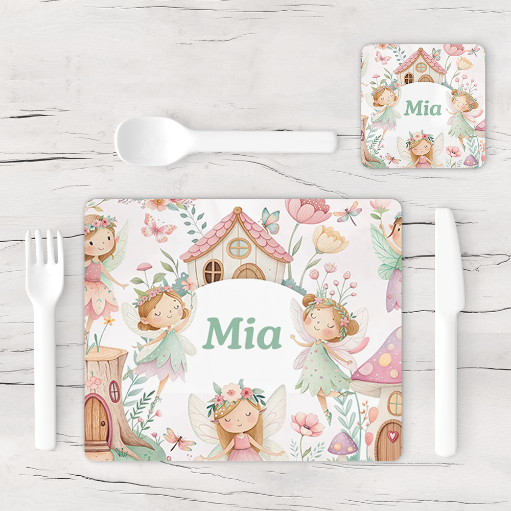 Personalised Fairy Garden Placemat & Coaster