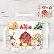 Personalised Farm Yard Animals Placemat & Coaster