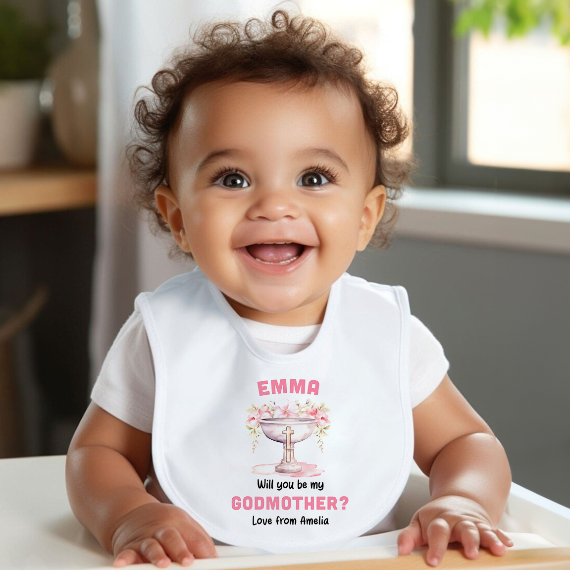 Will You Be My Godmother Baby Bib