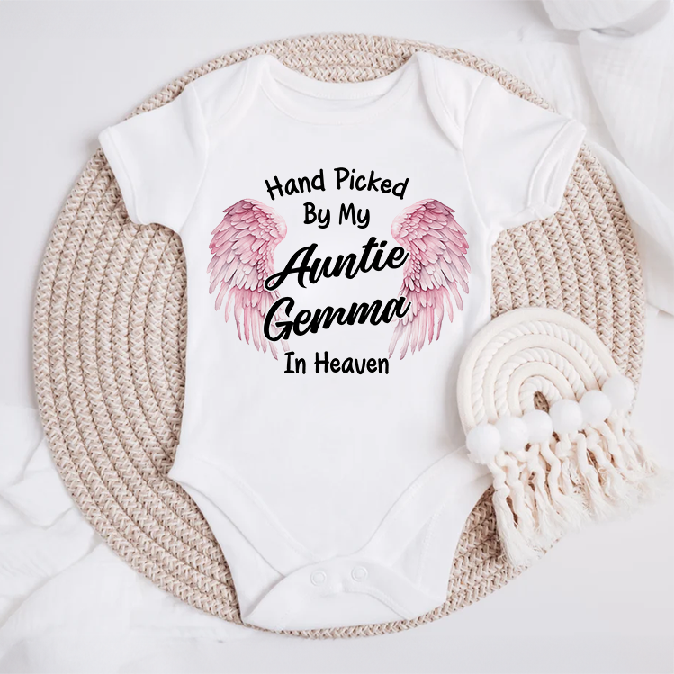 Handpicked By My In Heaven Pink Wings Baby Grow