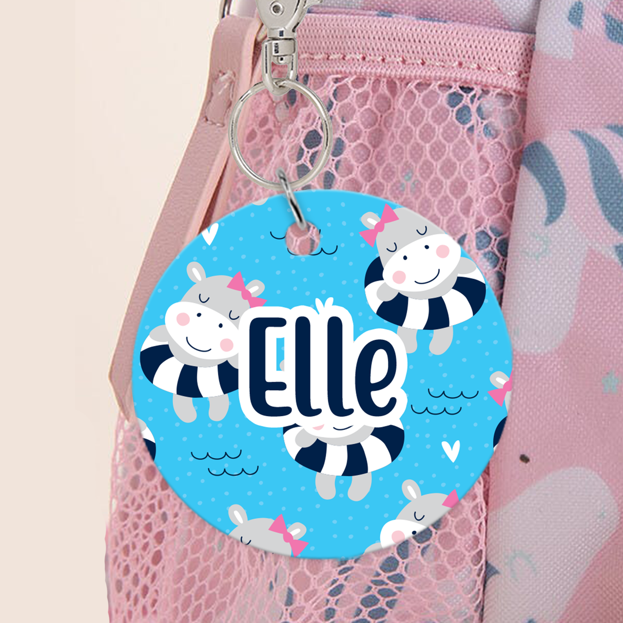 Happy Hippo Bag Tag