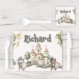 Personalised Knights & Dragons Placemat & Coaster
