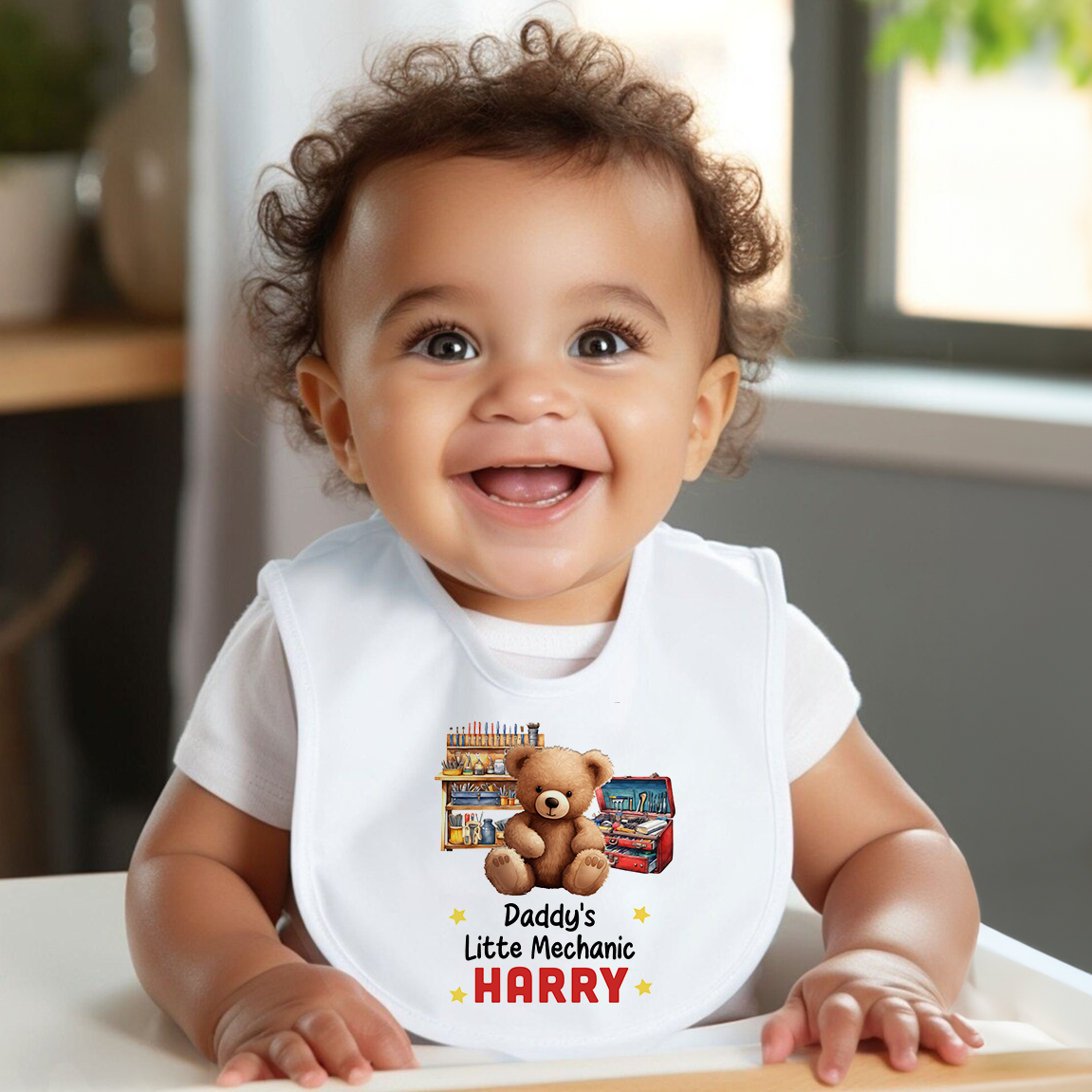 Daddy's Little Mechanic Baby Bib