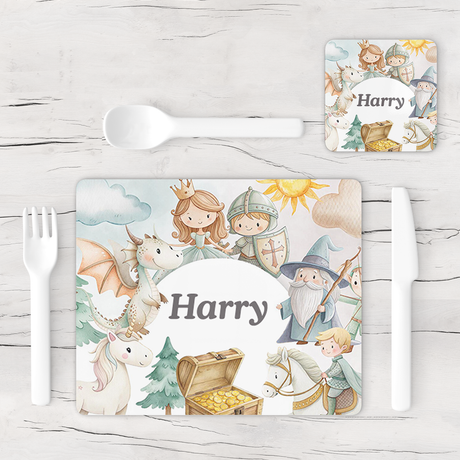 Personalised Magical Kingdom Placemat & Coaster