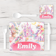 Personalised Magical Unicorn Placemat & Coaster