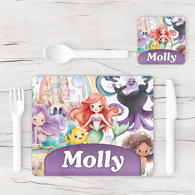 Personalised Mermaid Placemat & Coaster