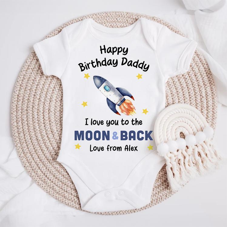 Happy Birthday Love You To The Moon & Back Baby Grow