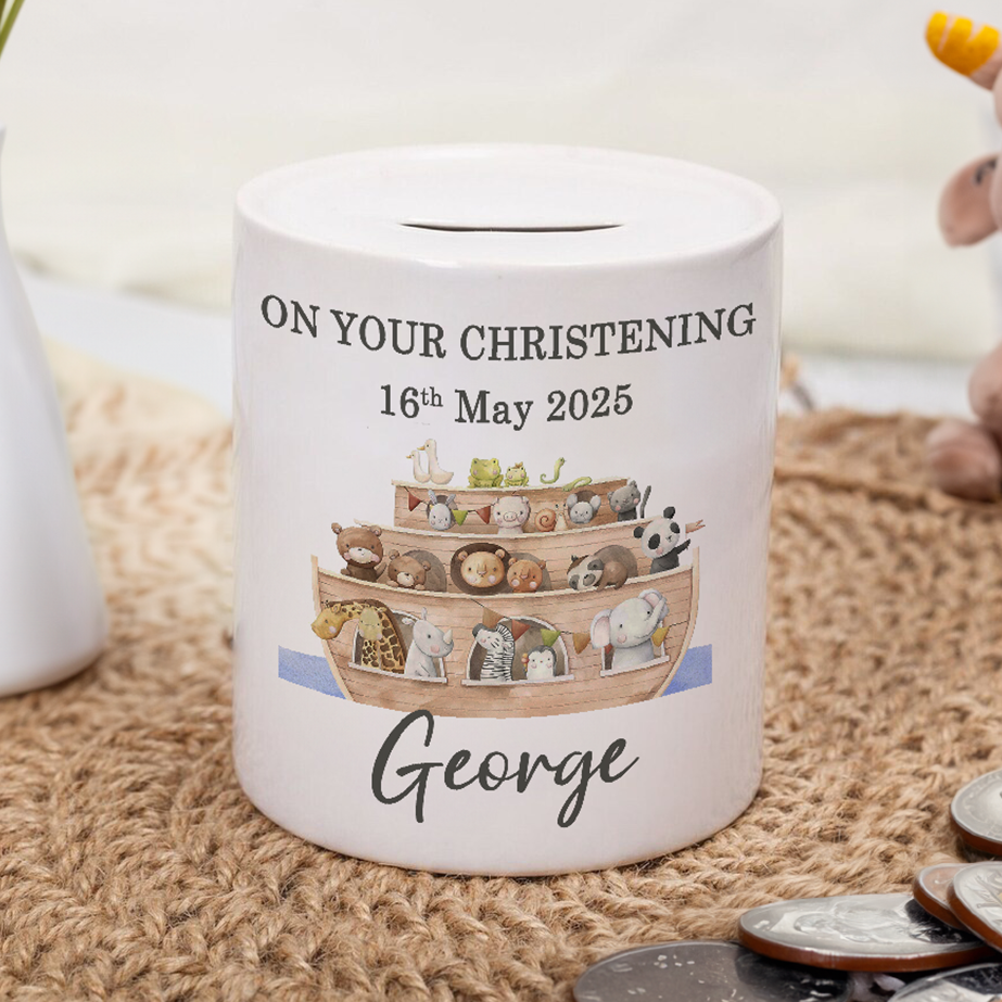 Noahs Ark Christening Money Box
