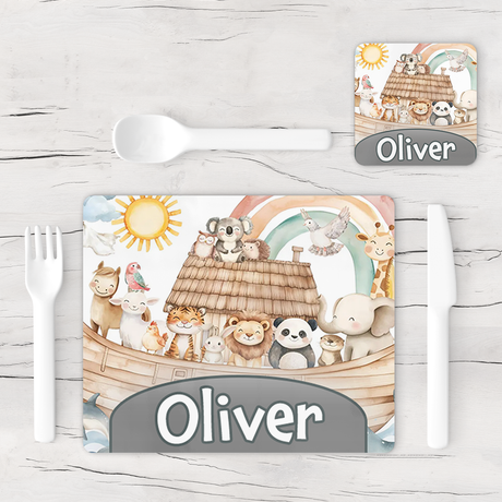 Personalised Noah's Ark Placemat & Coaster