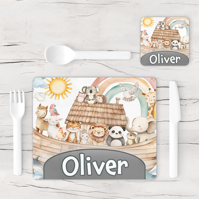 Personalised Noah's Ark Placemat & Coaster