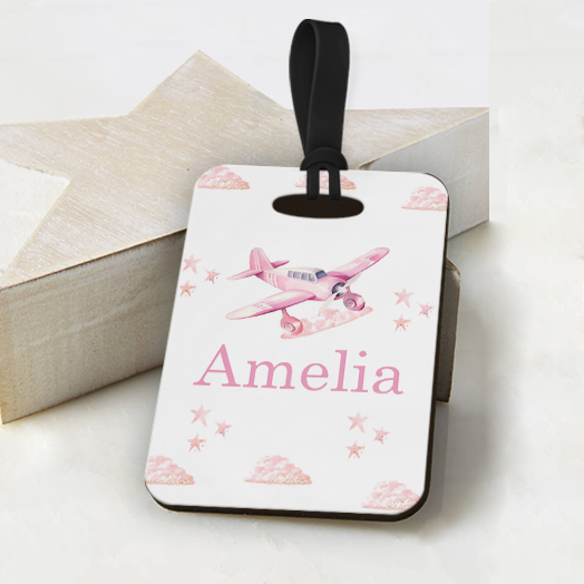 Aeroplane Girls Luggage Tag