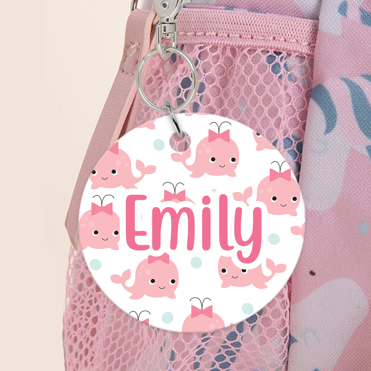 Pink Whale Bag Tag