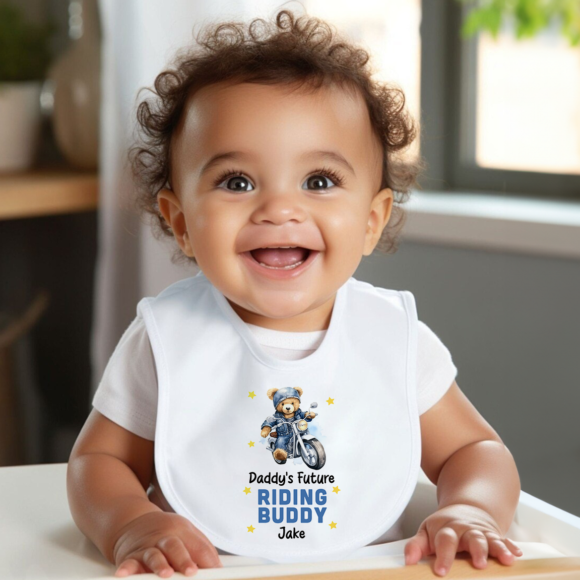 Daddy's Future Riding Buddy Baby Bib