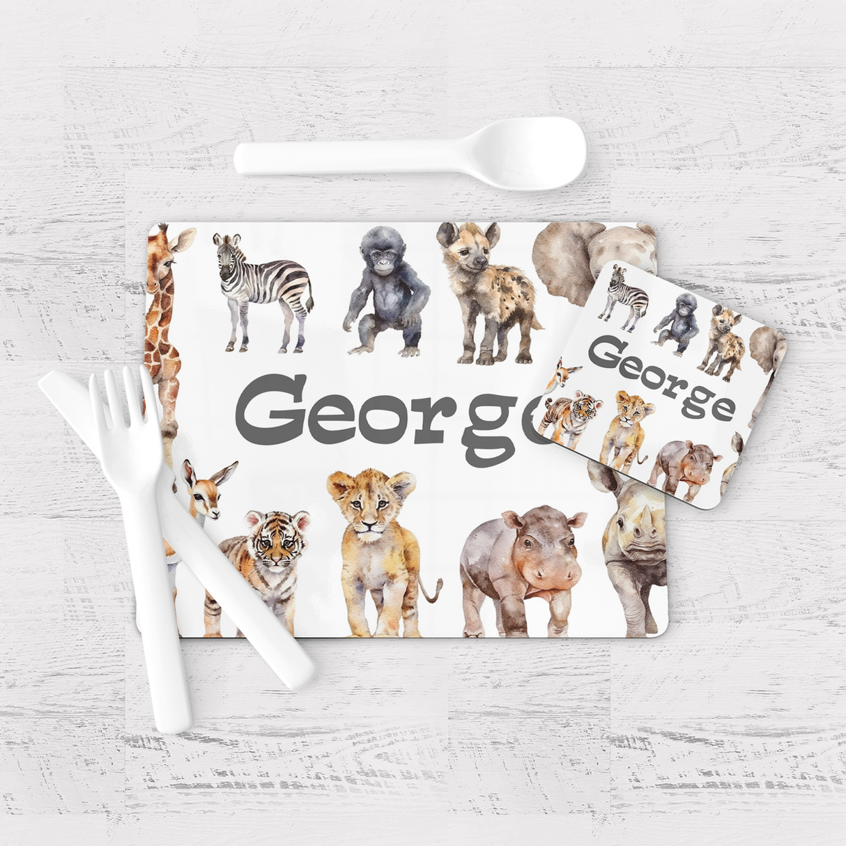 Safari Animals Placemat & Coaster