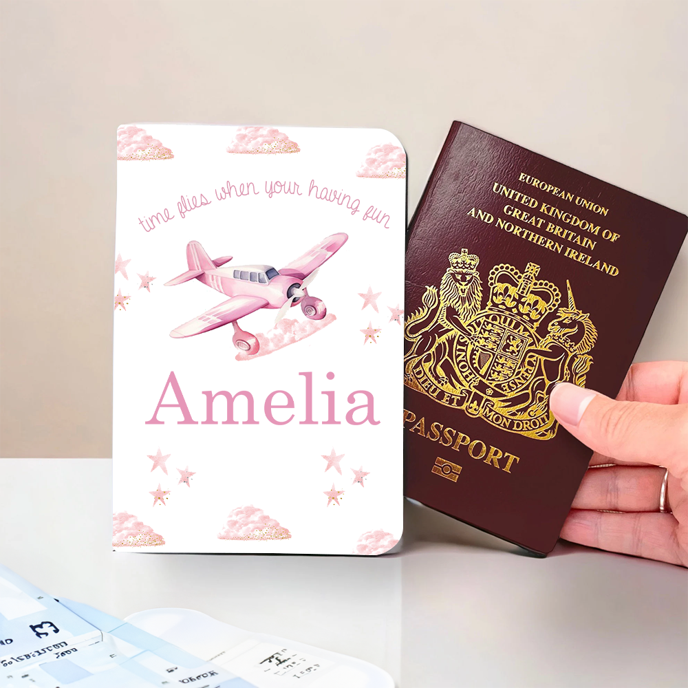 Time Flies Aeroplane Girls Passport Holder