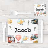 Personalised Transport Placemat & Coaster