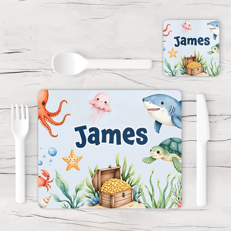 Personalised Under The Sea Placemat & Coaster