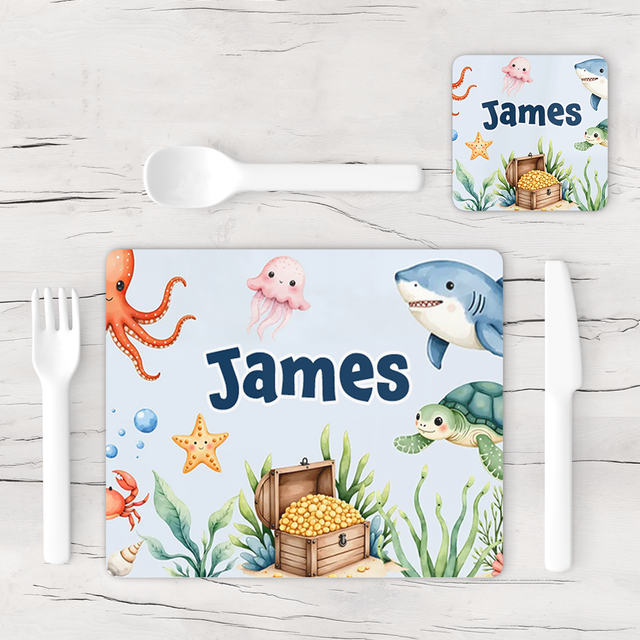 Personalised Under The Sea Placemat & Coaster