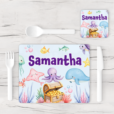 Personalised Under The Sea Placemat & Coaster